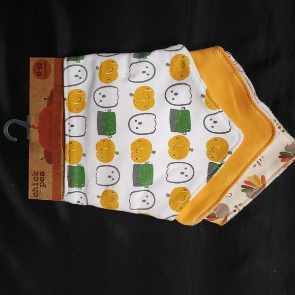 Chickpea Fall Festive Pack, 3-pack Bandana Bib Set - Picture 1 of 7
